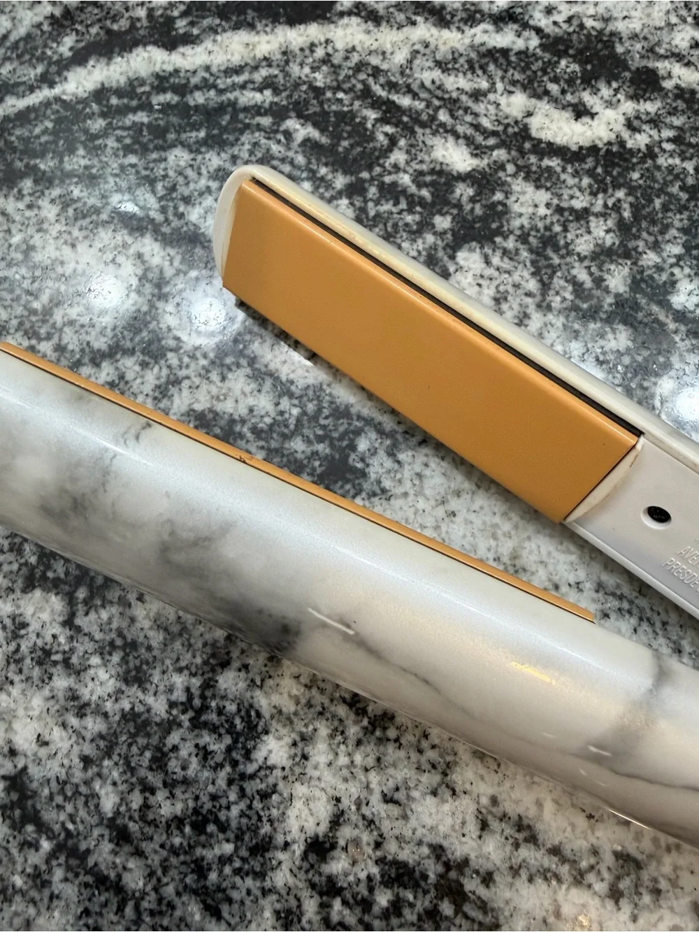 CHI White Marble Hair Straightener - Gold Plates
